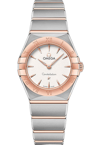 Omega Constellation Manhattan Quartz Watch - 25 mm Steel And Sedna Gold Case - Crystal White Silvery Dial - 131.20.25.60.02.001 25mm & Sedna™ Gold Crystal White Silvery Dial Timepiece [131.20.25.60.02.001