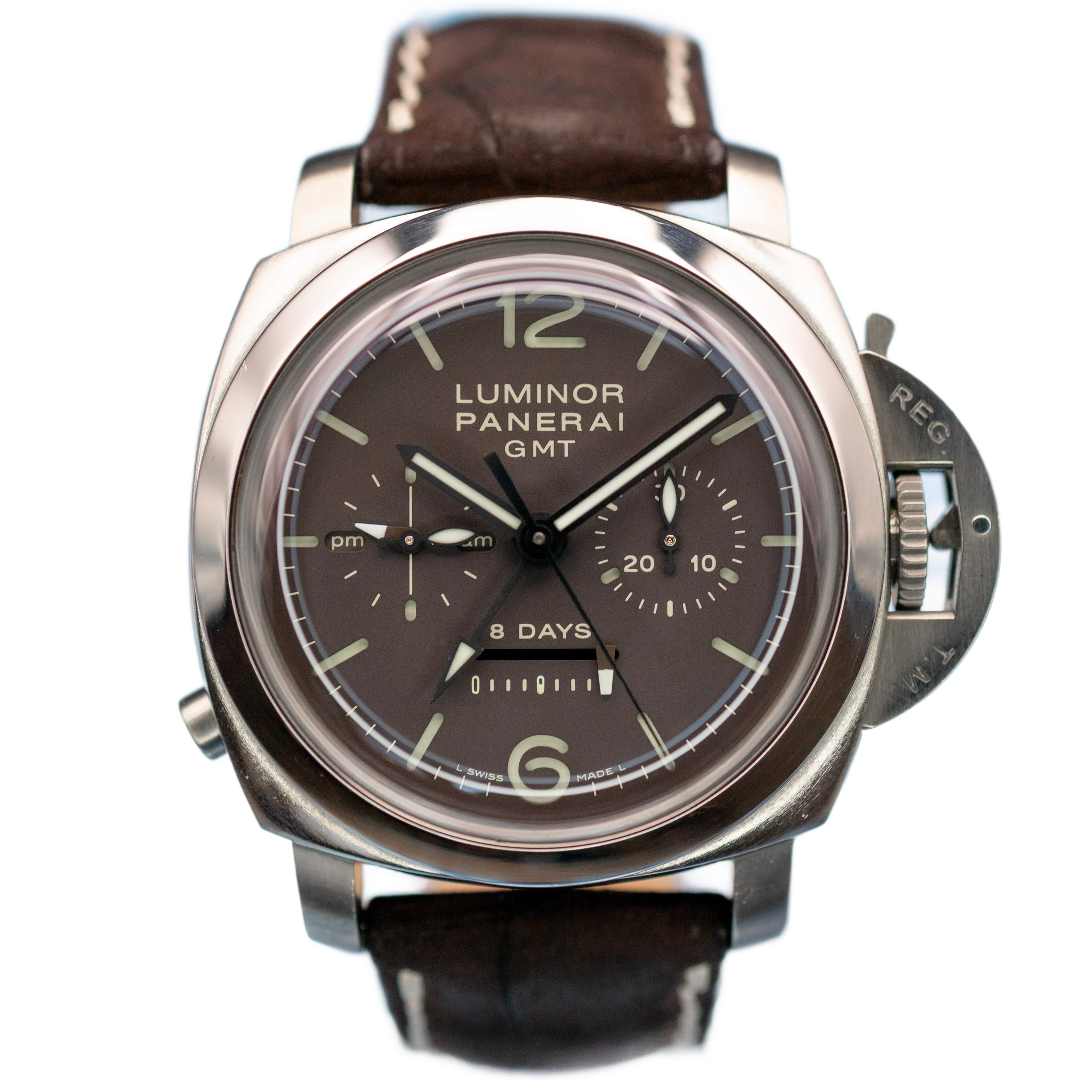 Luminor 1950 8 Days Chrono Monopulsante Tobacco Dial Titanio